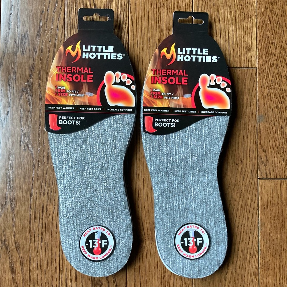 2 Pair Little Hotties Thermal Cushion Insoles Shoe Boot Unisex Inserts Warm Feet